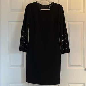 Karl Lagerfeld Paris, black bell sleeve dress, size 4.